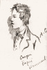 Profil d'Arthur Rimbaud et dans l'ombre Paul Verlaine, par Frdric-Auguste Cazals