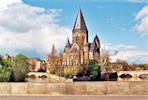Metz, le Moyen Pont et le Temple Neuf protestant