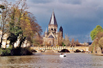 Metz, le Moyen Pont et le Temple Neuf protestant vue 2
